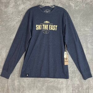 Ski the East Classic Tee Unisex S Long Sleeve Navy Organic Cotton NWT